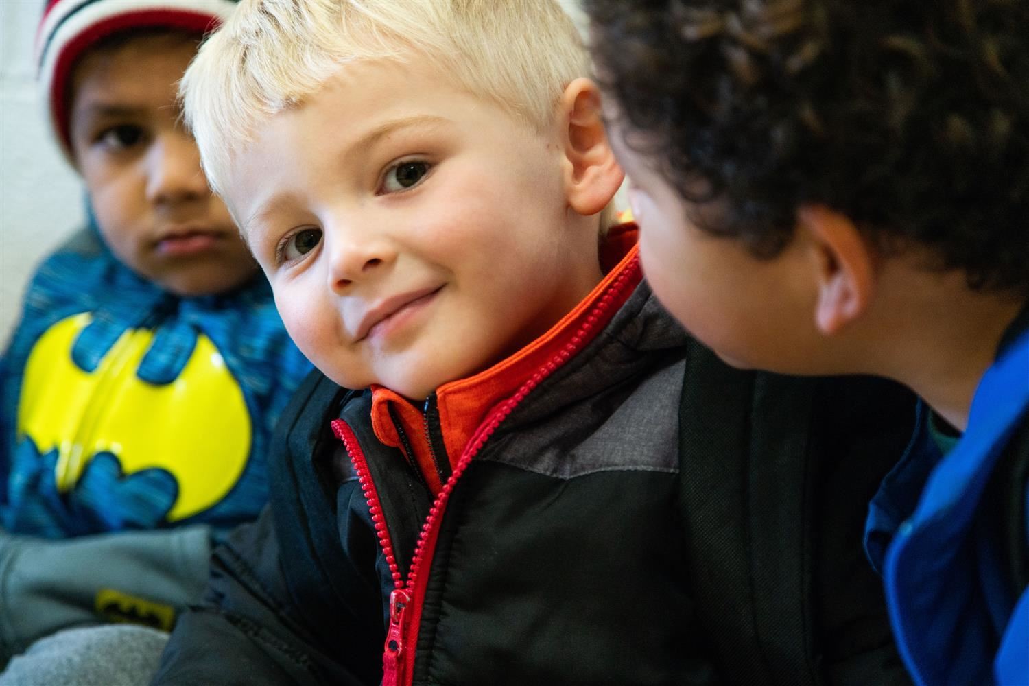 student with blond hair looking at camera student with blond hair looking at camera